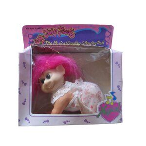 Vintage Fairy-Tale Troll Musical Crawling & Dancing Doll With Pink Hair In Origi